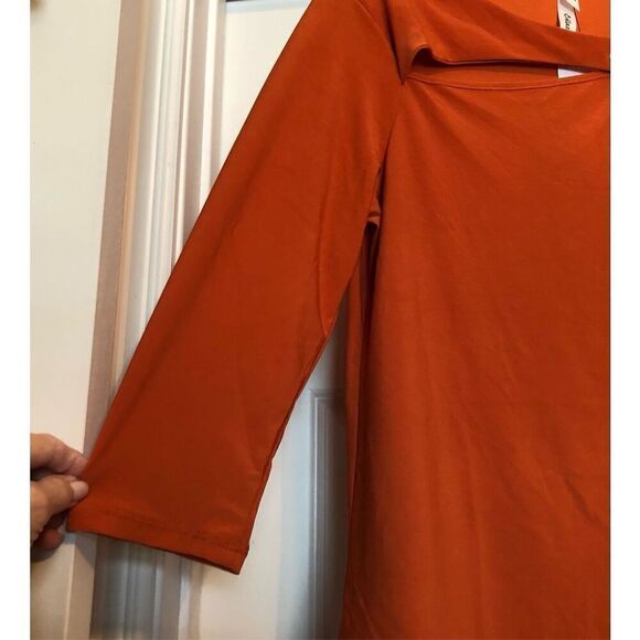 NY COLLECTION - 🎉2XHP🎉 NWT - L Sz L Petite 3/4 Sleeve Cutout Top/“Spice Route” - Picture 7 of 14